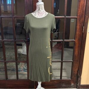 Calvin Klein Olive Green Midi Dress